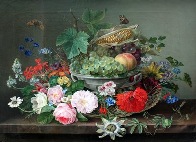 Natura morta con cesto di frutta da Gottfried Wilhelm Voelcker